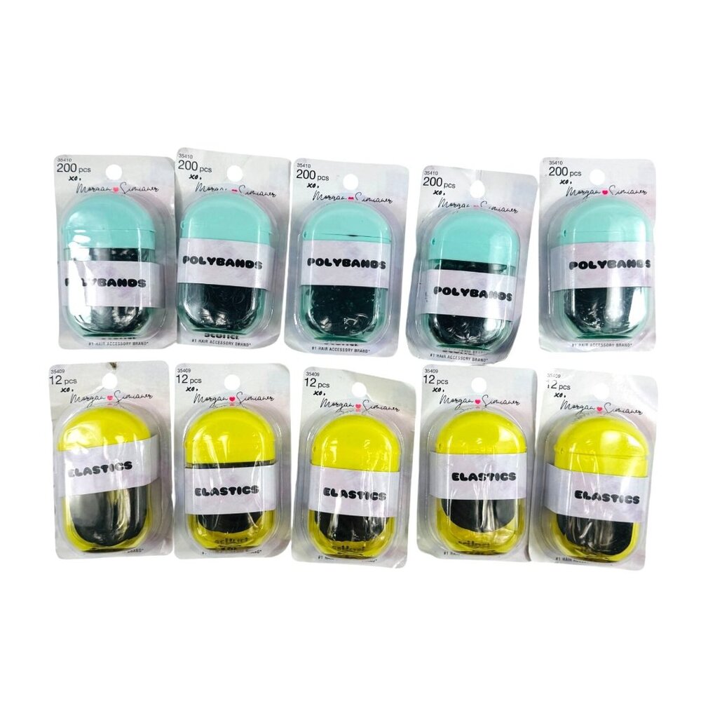 Scunci Polybands & Elastics Hairbands 200 ct & 12 ct Assorted Colors 10-Pack